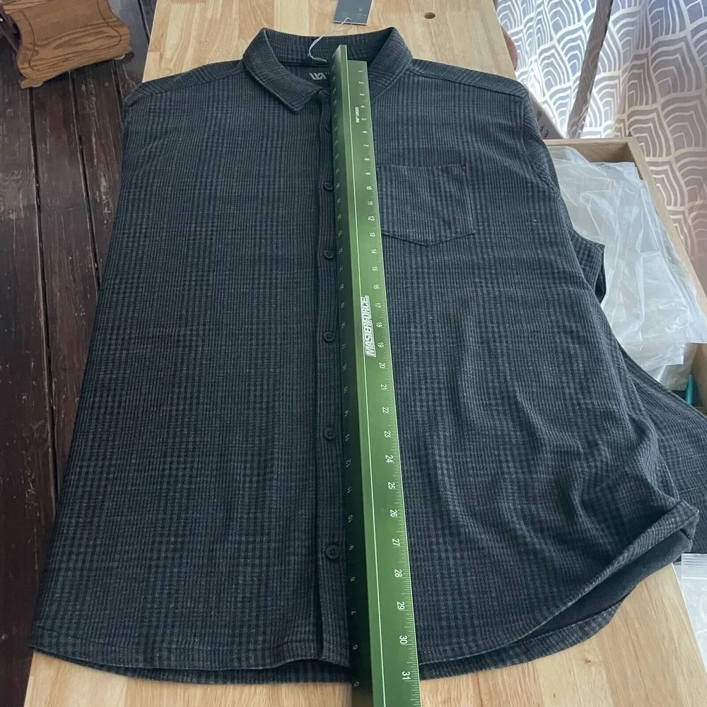 VRST Shirt Soft Stretch Long Sleeve Plaid Wicking Anti‎ Odor Button Up XXL New